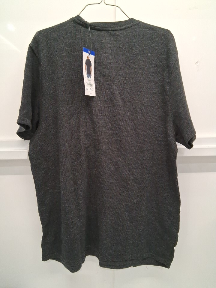 MENS' BUFFALO DAVID BITTON 1/4 BUTTON SHORT SLEEVE SHIRT - LARGE - CHARCOAL (STYLE: 1976537) image 2