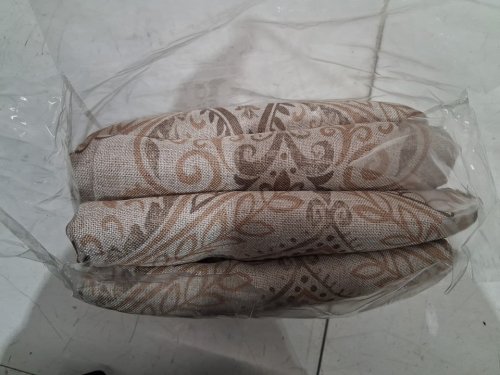 (2 PANEL) jinchan linen textured Blackout Curtains - 52" x 90" - taupe on griege (MODEL: B07VNXKVZW)‎ image 3