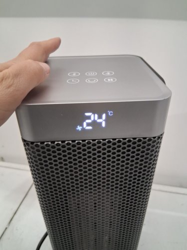 kqpz indoor space heater with Thermostat and 70° Oscillating - 1500w - gold/black (model: YND-2000C) image 4