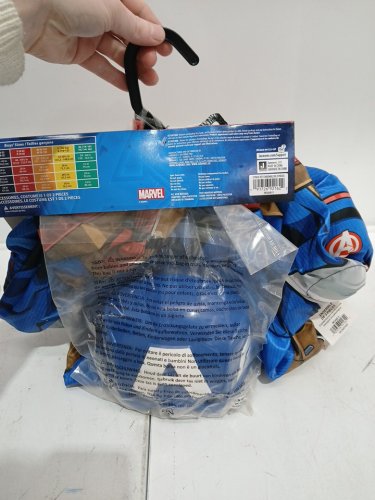 2PC BOYS MARVEL CAPTAIN AMERICA COSTUME -  SMALL (4-6) - BLUE/RED image 3
