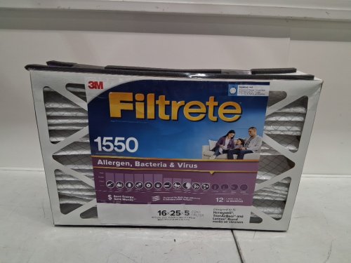 FILTRETE 16X25X5 MPR 1550 PLEATED AC FURNACE AIR FILTER, HEALTHY LIVING ALLERGEN REDUCTION - 16'' x 25'' x 1'' image 2