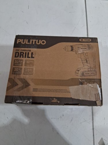 pulituo battery powered cordless drill with led light - red (model: dc7720s) image 2