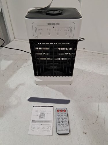 TIOKVIOP Portable Air Conditioners with Dual Motor & Fan Blades Evaporative Air Cooler with Remote & 3 Speeds, 3 Mist & Colorful Night Light - 2-8H Timer - 1100ml - black/white (MODEL: MX003) image 2