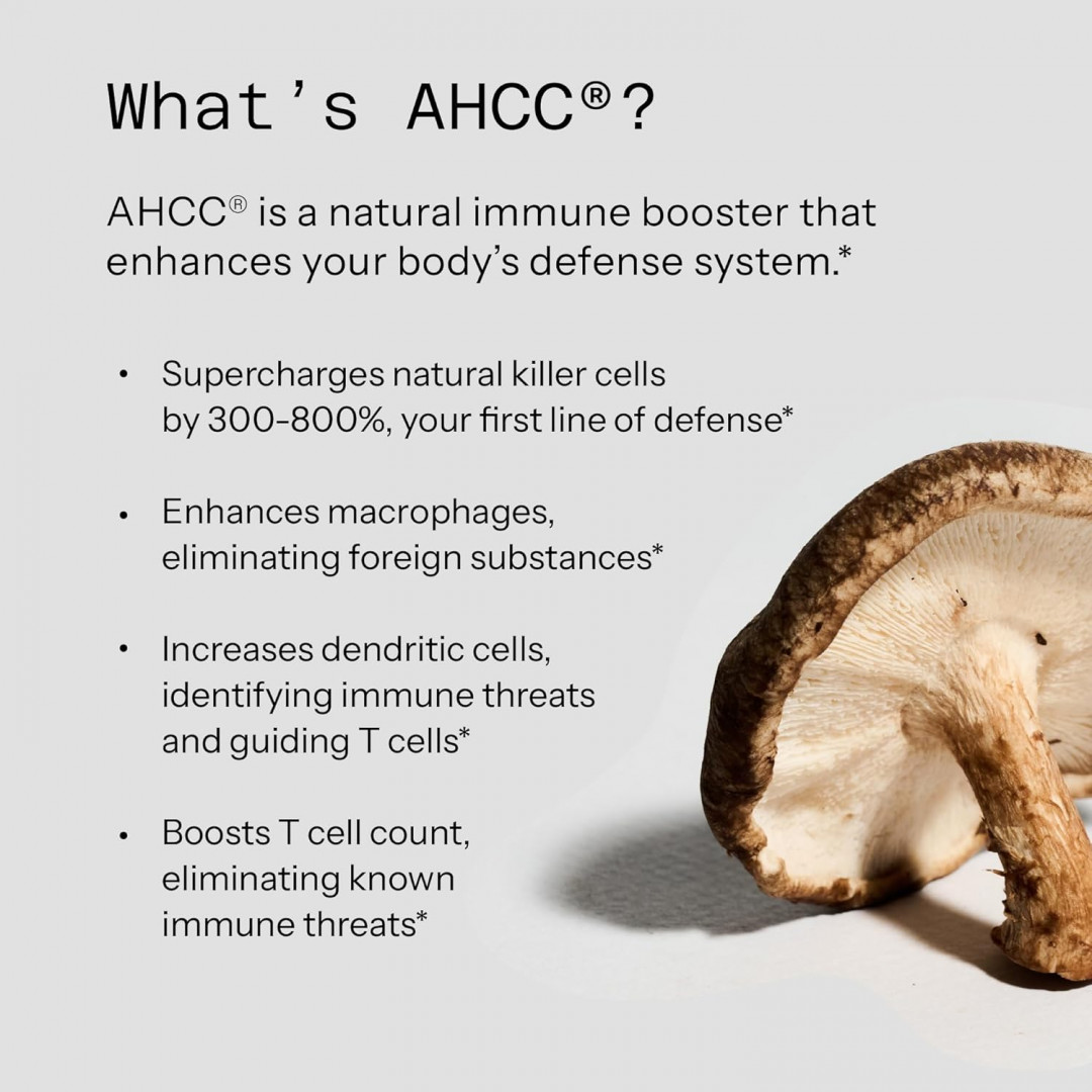 2 (60 capsules) quality of life kinoko platinum AHCC mushroom mycelia extract veggie capsules - 750g image 2