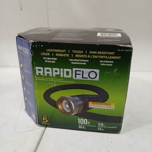 RAPID FLO COMPACT KINK RESISTANT GARDEN HOSE - 100FT - BLACK (MODEL: 1845730) image 2