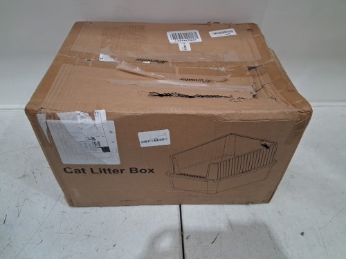 2PK stainless steel cat litter box with scoop - XL - 16" X 12" X 14" - GREY image 2