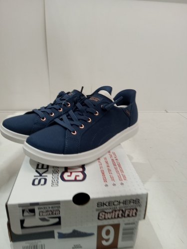 Women's Skechers Swift Fit Memory Foam Sneakers Shoes - Size 9 - NAVY/brass (style: 4888410) image 2