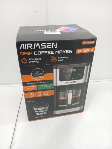 AIRMSEN PROGRAMMABLE DRIP COFFEE MAKER WITH TOUCHSCREEN - 14-CUP - 73OZ TANK - BLACK/STAINLESS STEEL (MODEL: ‎HR-CM306) image 2