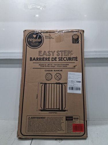 REGALO EASY-STEP METAL WALK-THROUGH SAFETY GATE, 30" X 29'' - 38.5'' - WHITE (MODEL: 1160DS) image 2