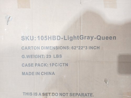 Tufted Headboard - Queen - Grey (Model: 105HBD) image 6