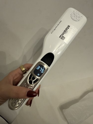 steam plus professional salon steam hair straightener - white image 4
