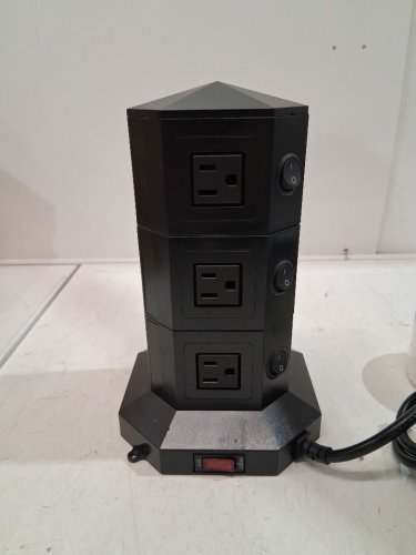 Powerjc Tower Surge Protector Power Strip Socket Outlet - 12 AC OUTLETS/6 USB PORTS - black (model: tdc3u9001-3b) image 3
