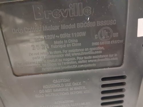 BREVILLE THE GRIND CONTROL DRIP COFFEE MAKER - 12 CUPS - SILVER (MODEL: BDC650BSS) image 3