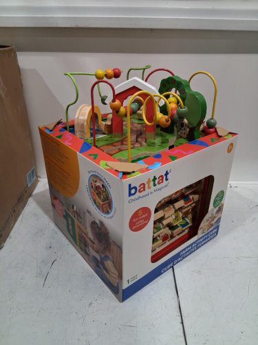 BATTAT WOODEN ACTIVITY CUBE DISCOVER FARM ANIMALS ACTIVITY CENTER FOR KIDS 1 YEAR+ - multi-colour (MODEL:‎ BT4599C1Z/bt4672z) image 3