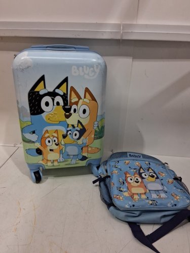 2pc Kids bluey Carry-On and Backpack Luggage/suitcase Set - 20" - blue image 2