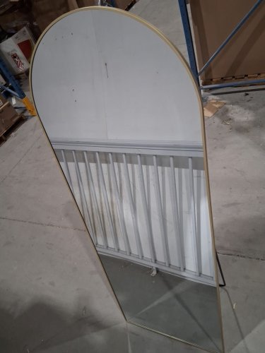 Wayfair Shatterproof arched full length mirror - 65" x 24" - Gold/Brass/Metal (Model: 	‎DS-JZ-YH-LJ-G-65x24) image 3