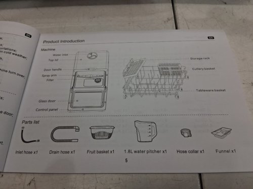 HERMITLUX COUNTERTOP DISHWASHER WITH 7 WASHING PROGRAMS, LED LIGHT, BUILD IN WATER TANK - 5L - WHITE/BLACK (MODEL: HDW5CW01) image 17