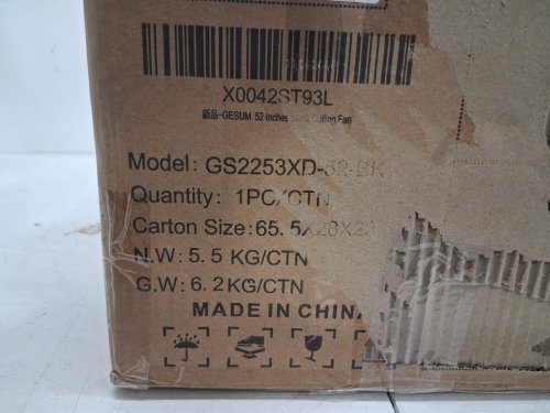 Gesum Flush Mount Reversible Blades Ceiling Fan With Light - Black/Brown - 52" (Model: 	GS2253) image 10