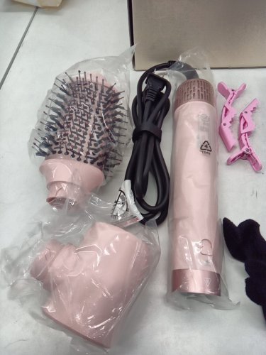 mescomb 5-in-1 Hair Styler/Dryer Brush WITH High-Speed Hot Air AND TRAVEL CASE - 1400W - LIGHT PINK (MODEL: hl-3030c) image 4