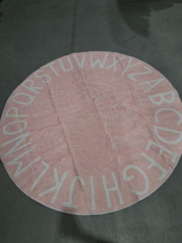 TOPOTDOR ROUND KIDS ALPHABET ULTRA SOFT PLAY RUG - 47" ROUND - pink/WHITE LETTERING image 4