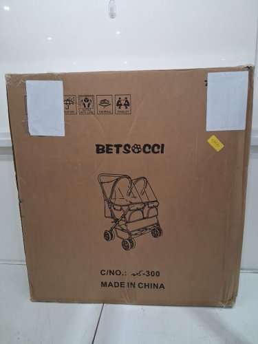 betsocci Foldable Double Pet Stroller for Dogs & Cats Two-Seater with Storage  - 33LB - black (model: sp04)) image 2