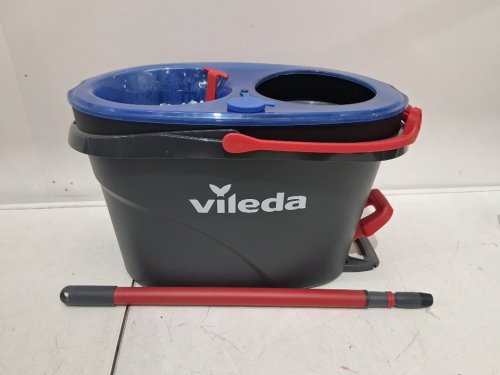 vileda easywring rinseclean spin mop & bucket system with reusable microfibre mophead & extendable handle - blue - (model:170144) image 3