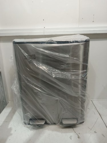 FDW rectangular step Trash Can with Inner Buckets and Hinged Lids - 60L (2x30L) - Stainless Steel (model: ly-60) image 3