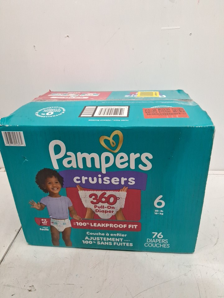76PK PAMPERS CRUISERS 100% LEAKPROOF 360° GAP-FREE FIT DIAPERS - SIZE 6 image 2