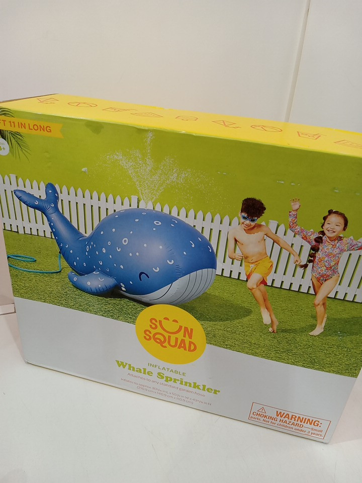 sun squad inflatable whale sprinkler - 6FT 11" - blue image 2