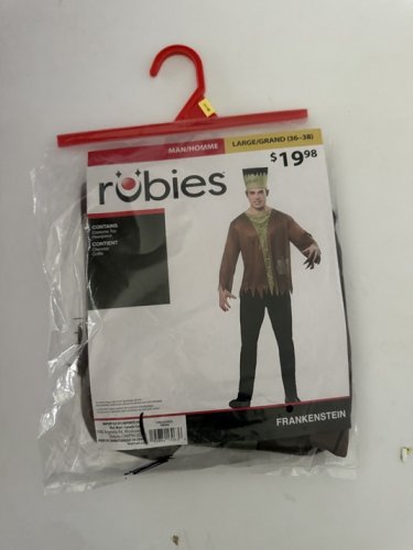 2PC MEN'S RUBIES FRANKENSTEIN COSTUME - LARGE (36-38) - BROWN/GREEN (STYLE: 1002836) image 2