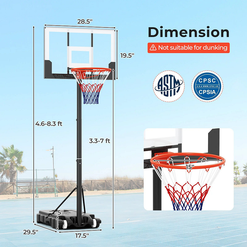 costway Portable Adjustable Outdoor Kids Basketball Hoop Goal System - 3.3ft-7ft - white (model: sp38316wh) image 2