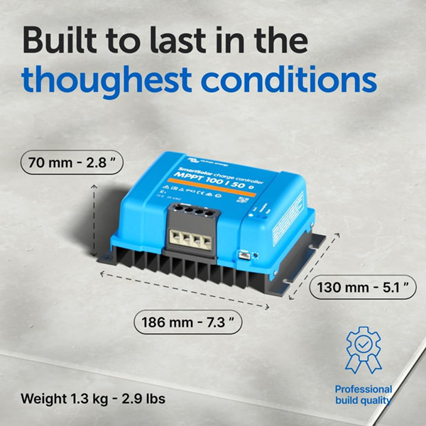Victron Energy blueSolar MPPT 100V 50 amp 12/24-Volt Solar Charge Controller - blue (MODEL: SCC110050210) image 3