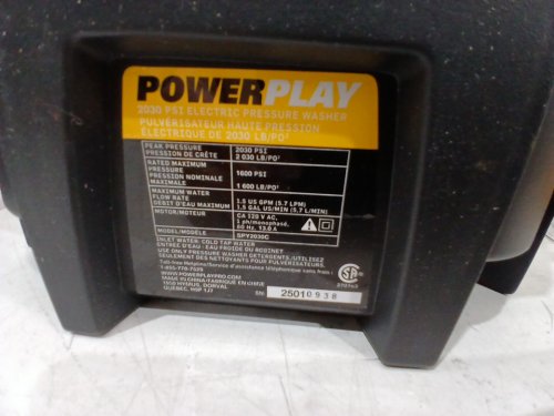 POWERPLAY SPYDER ELECTRIC CORDED PRESSURE POWER WASHER - 2030PSI - 1.5GPM- BLACK (MODEL: SPY2030C) image 7