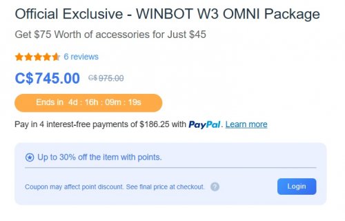 WINBOT W3 OMNI App Enabled Window Cleaning Robot - Grey (Model: WG858-07) image 2