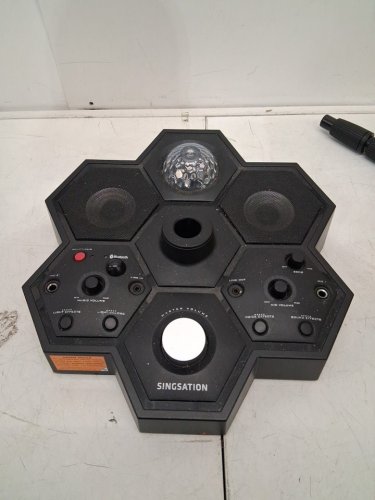 singsation all-in-one karaoke system with bluetooth, rbg led lights & 2 microphones - black (model: spka710) image 5