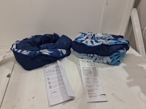 2pk Aqua Luxury INFLATABLE Pool Lounger / RECLINER - 56" - blue STRIPE / WHITE (model: AQL22052PLTEU/ 1819489) image 3