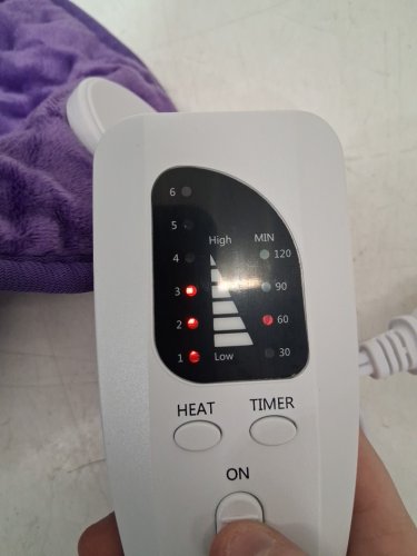 cradleelectric body heating pad with 6 temperatures and timer settings - 24" x 12" - purple - (model: tk-hp2412) image 4
