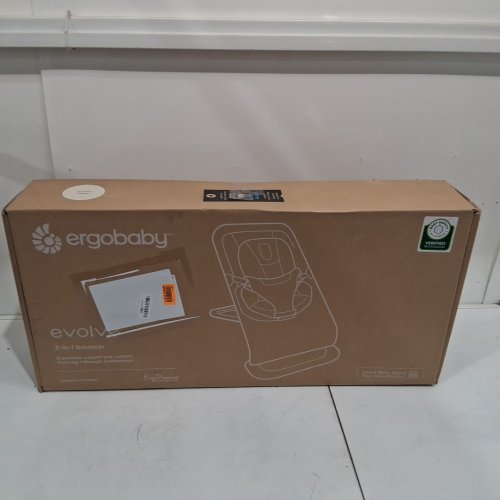 ergobaby evolve 3-in-1 adjustable bouncer seat/chair for newborns to toddlers - 20lbs capacity - cream mesh (model:  evlbnccrmmshna) image 2