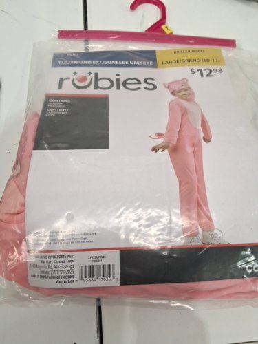 2PC GIRLS RUBIES PIGGY COSTUME - LARGE (10-12) - PINK (STYLE: 1000364) image 2