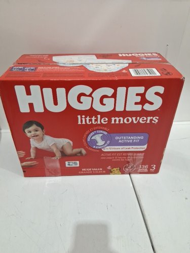 136PK HUGGIES LITTLE MOVERS BABY DIAPERS curved & stretchy fit - SIZE 3 - LION KING image 2