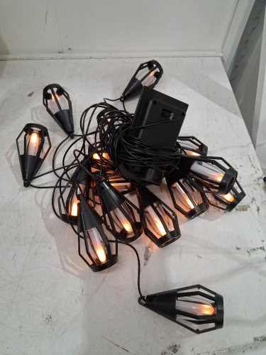 Jnaurb Flickering Flame Solar String Lights - 15FT - BLACK image 4