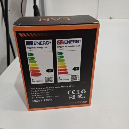 hanging waist mounted fan - 150 wind speeds - black/orange (model: tyf-01) image 3