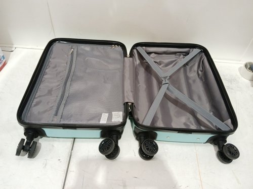 2PC strenforce carry-on lightweight luggage with spinner wheels and tsa locks - 28" & 20" - MINT GREEN -(model:scase009) image 9