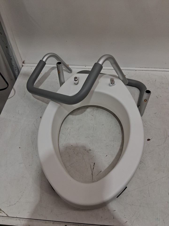 Raised Toilet Seat with Arms - 300lb - WHITE (MODEL:SC7060NA-L-4) image 2