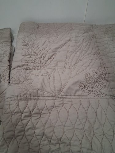 3PC DaisyHuang Quilt Bedspread Set with Taupe Leaf Stitching & 2 Shams - King/cal - Taupe (MODEL: H-5521) image 4