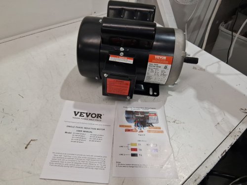 VEVOR SINGLE PHASE INDUCTION MOTOR - 5/8" KEYED SHAFT - 1725RPM - 115V/230V (MODEL: dp120356l) image 3