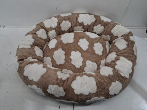 JOEJOY FIRM FOAM PET DONUT BED - 35" - BROWN/WHITE CLOUDS image 2