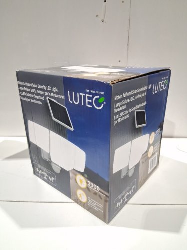 LUTEC MOTION ACTIVATED SOLAR SECURITY LED FLOOD LIGHT - 5000K - 3000LM - WHITE (MODEL: 1937995) image 2
