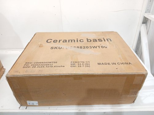 RECTANGULAR CERAMIC BASIN SINK - 24" x 18.5" - WHITE - (MODEL: US888203WT00) image 2