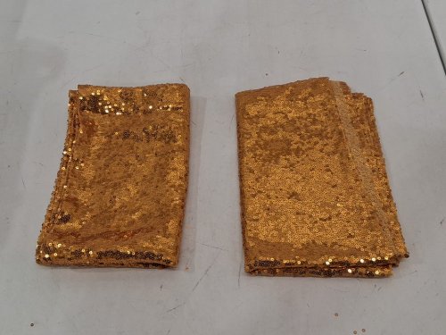 2Pk Gold Sequin Table Runner - 12" x 72", decorative Glitter Table Runner - gold image 3